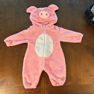 MICHLEY Baby Pink Pig Costume Hooded Romper Size 70 (6-9 Months)